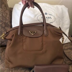 Prada Brown and Gold Women's Bag.